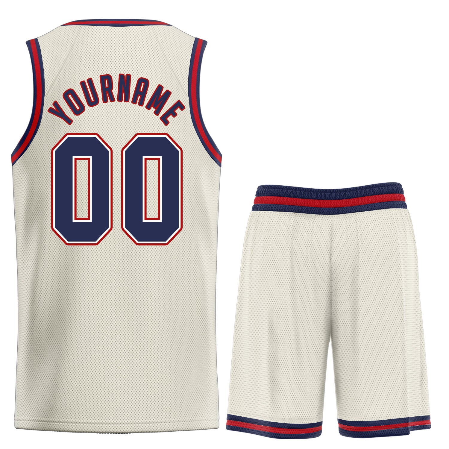 Custom Cream Navy-Maroon Classic Sets Sports Uniform Basketball Jersey