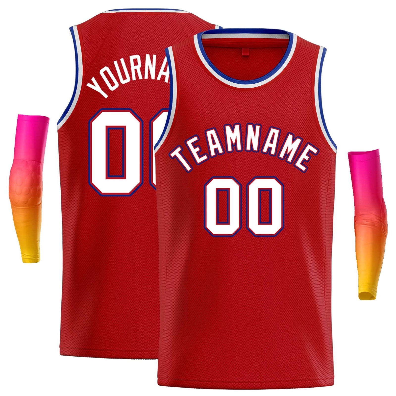 Custom Red White-Red Classic Tops Casual Basketball Jersey