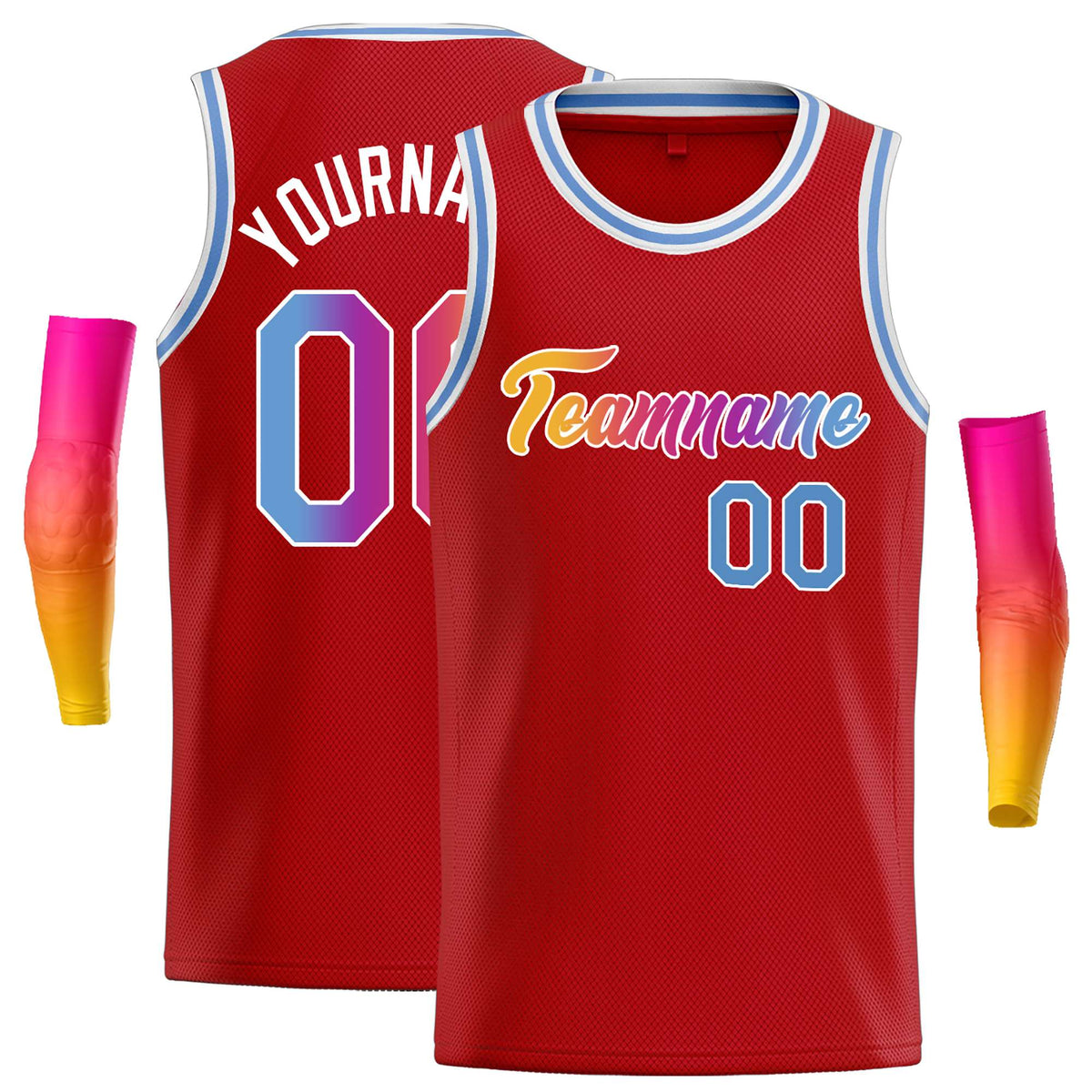 Custom Red Pink-White Classic Tops Casual Basketball Jersey