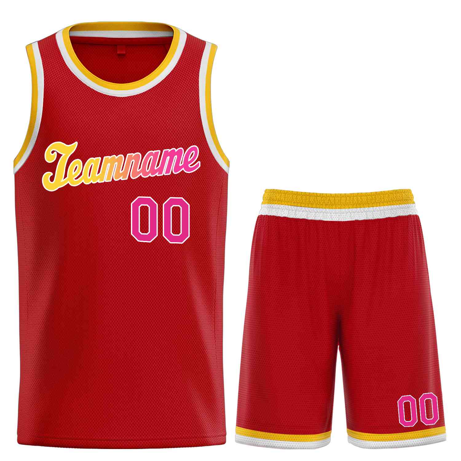 Custom Red Yellow-White Classic Sets Sports Uniform Basketball Jersey