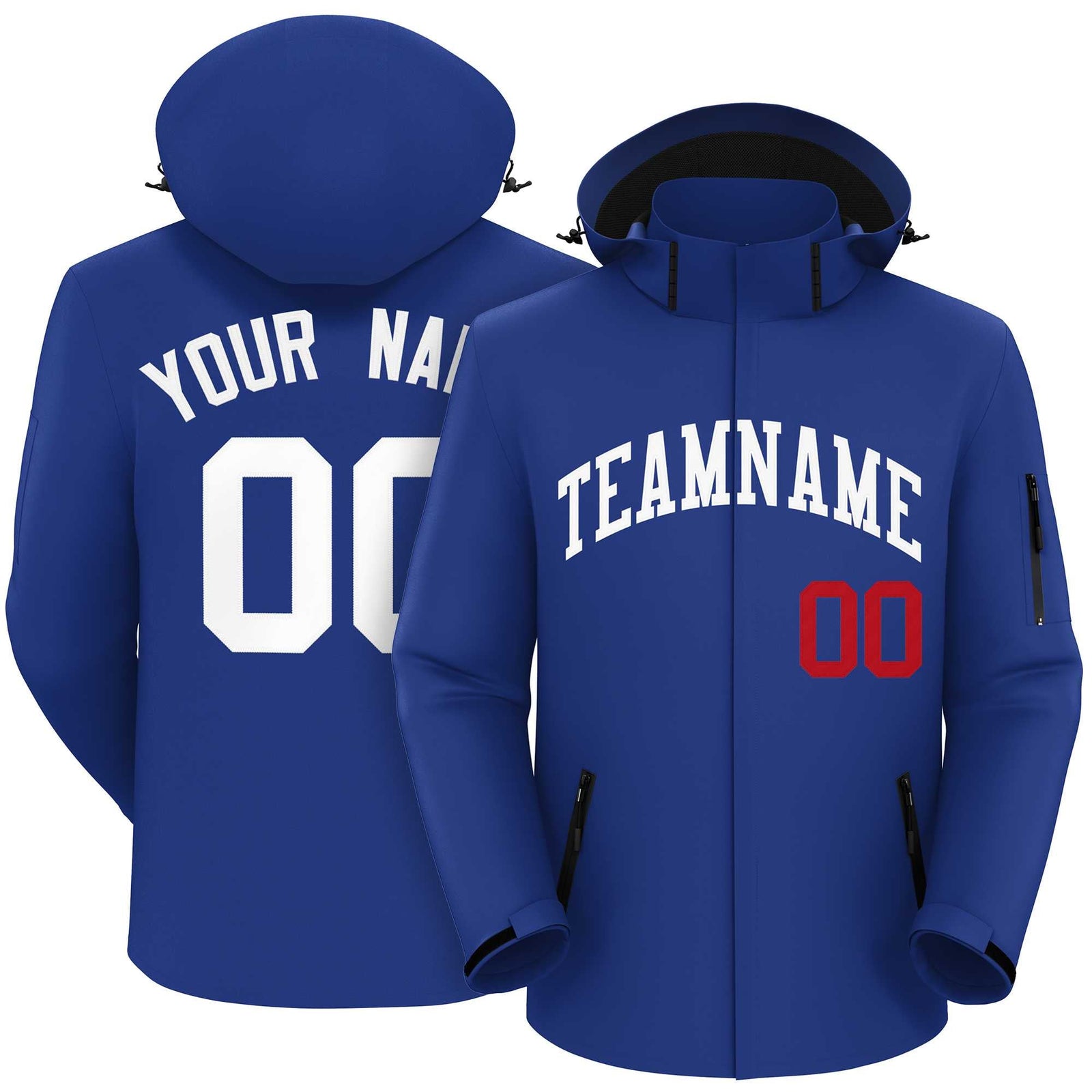 Custom Royal White Classic Style Waterproof Jacket