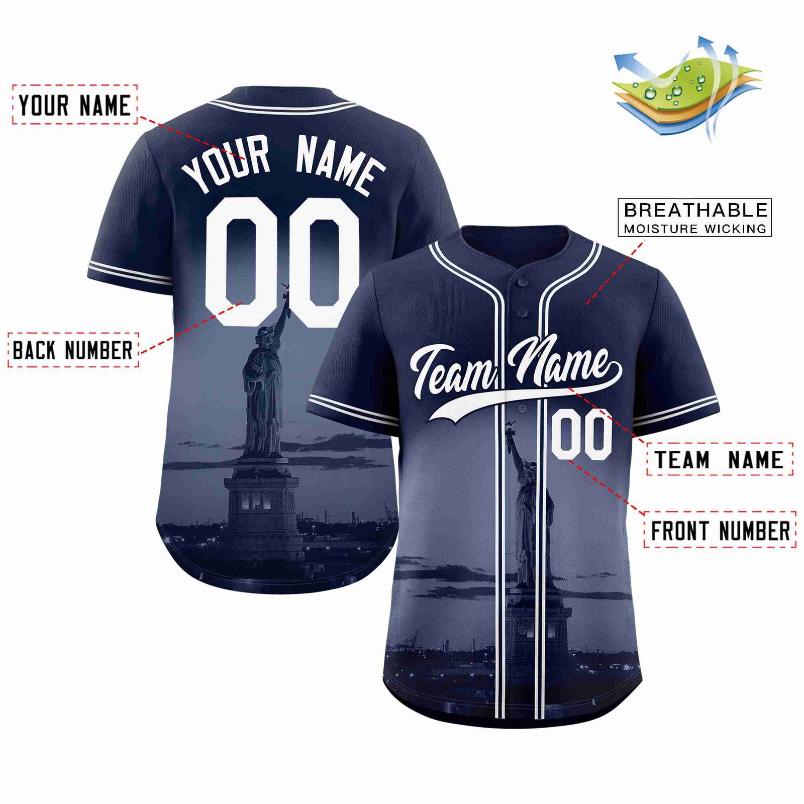 Custom Navy White-Navy New York City Connect Baseball Jersey