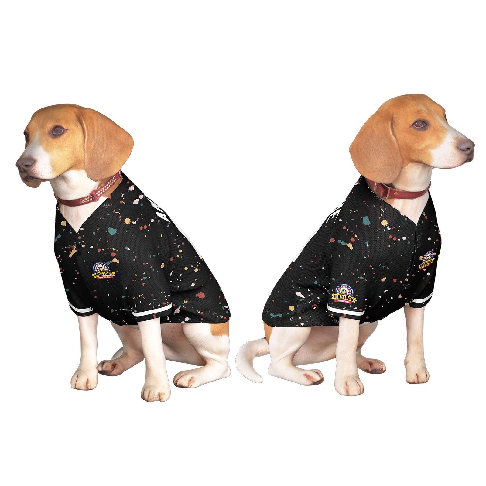 Custom Black White Personalized Splash Graffiti Pattern Dog Jersey