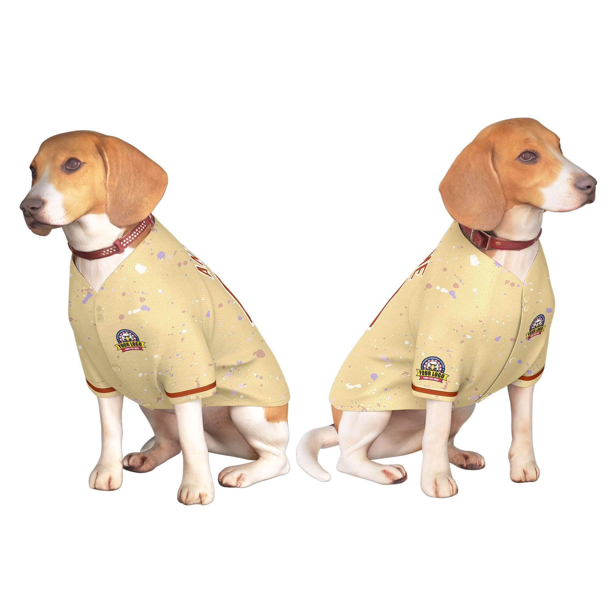 Custom Khaki Texas Orange Personalized Splash Graffiti Pattern Dog Jersey