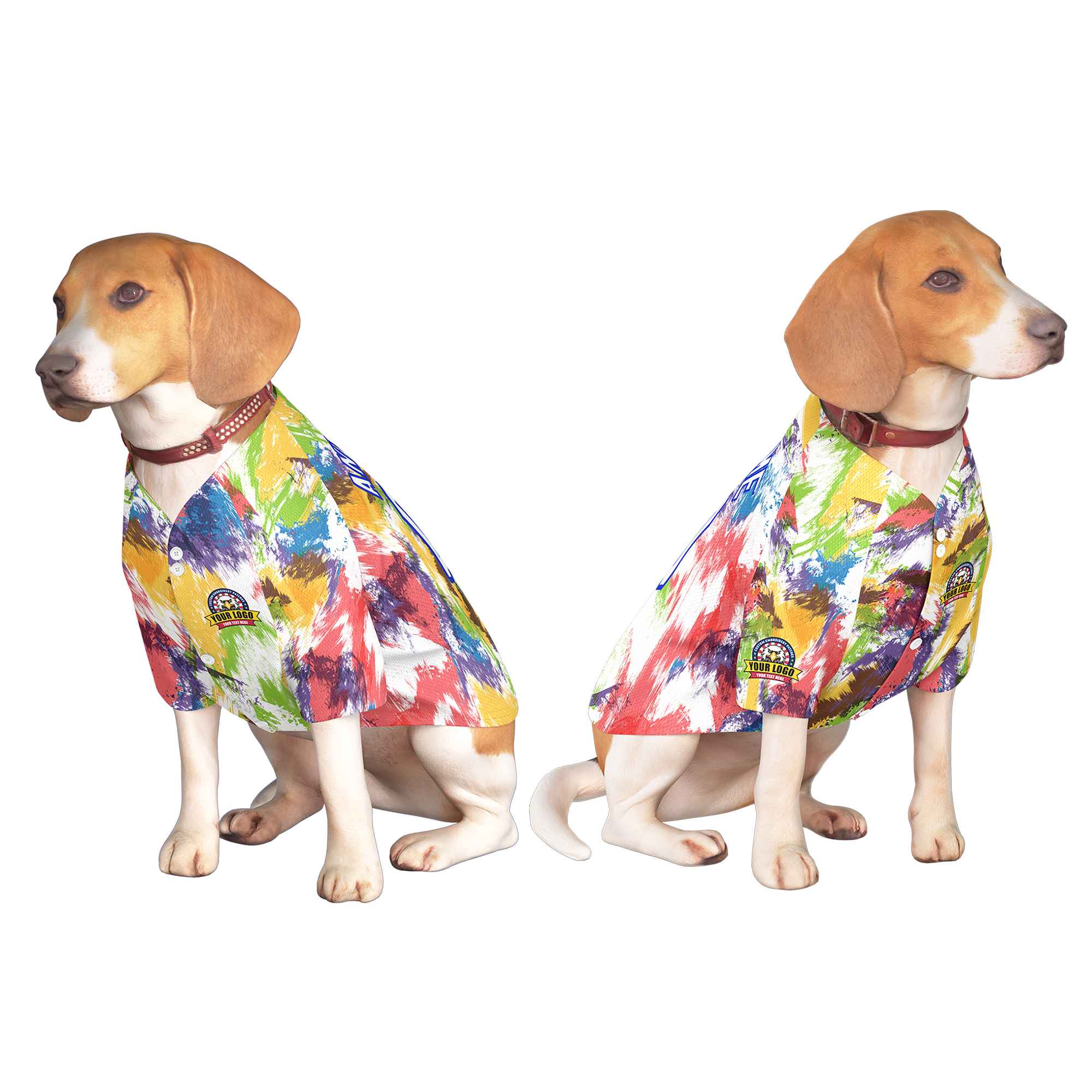 Custom White Royal Graffiti Pattern Dog Jersey