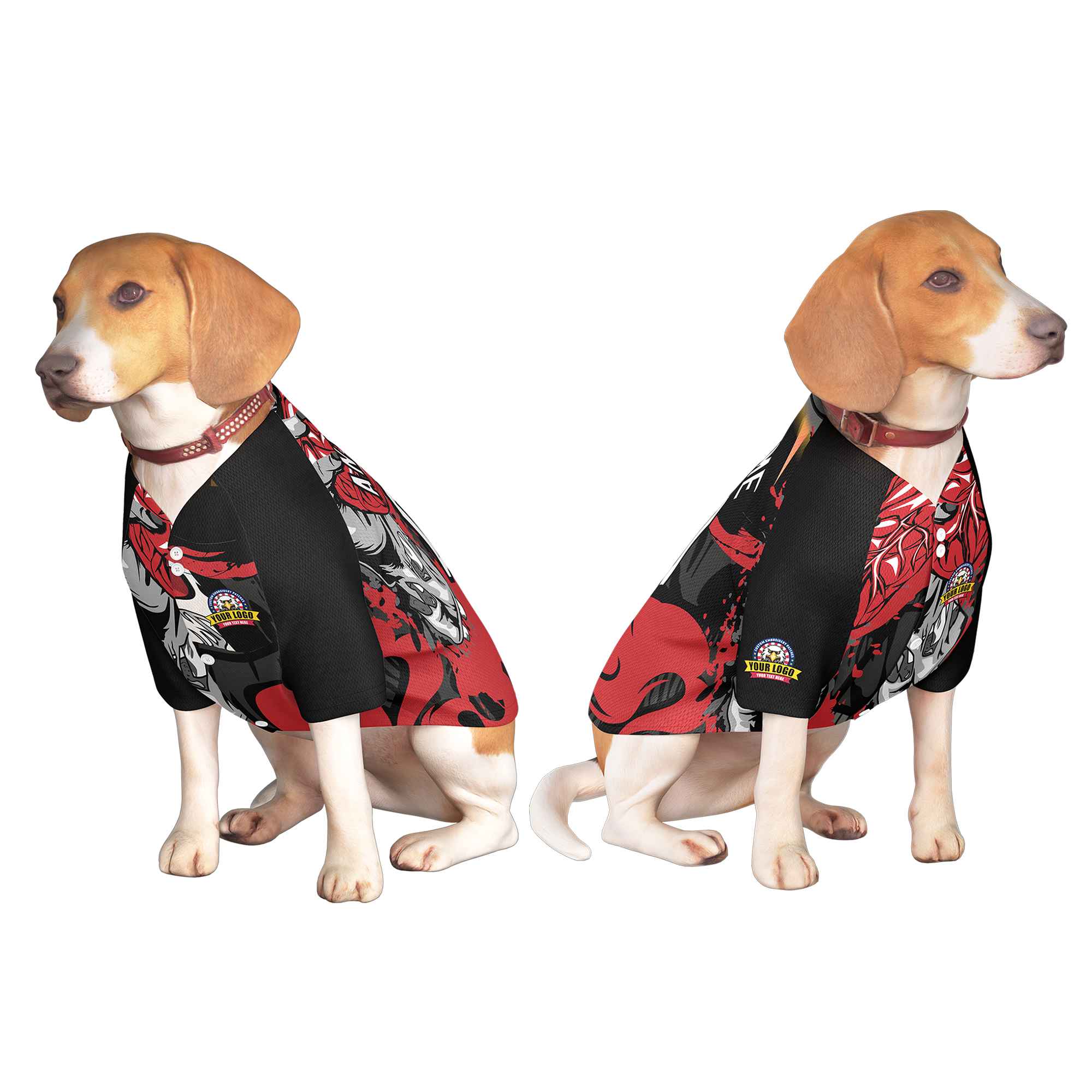Custom White Black Graffiti Pattern Dog Jersey