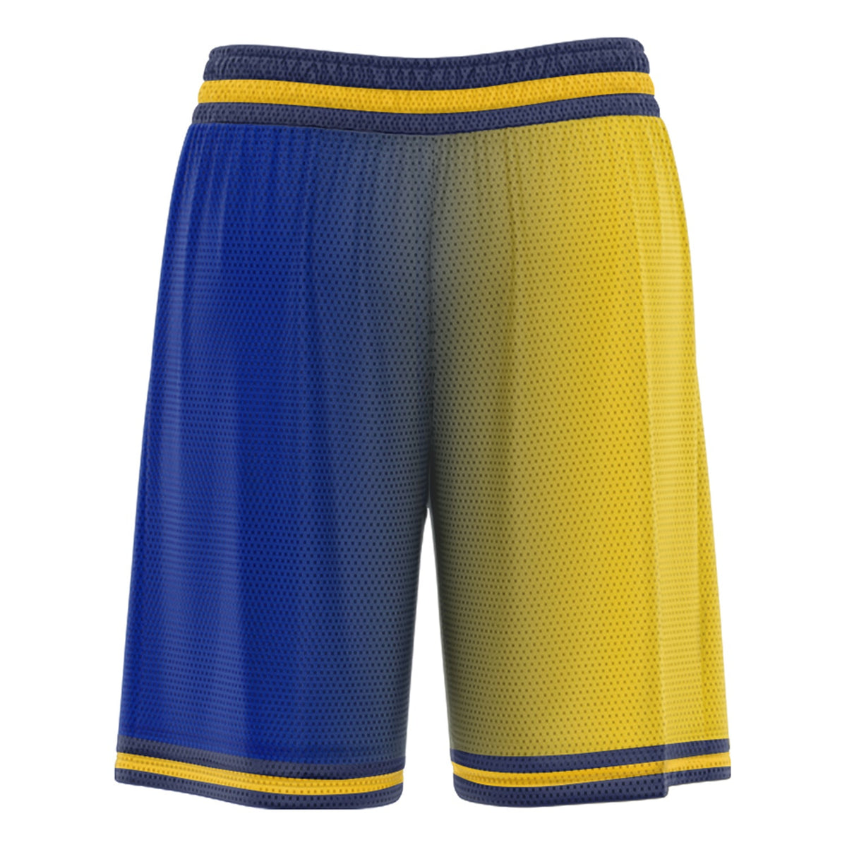 Custom Yellow Blue Athletic Gradient Fashion Basketball Shorts