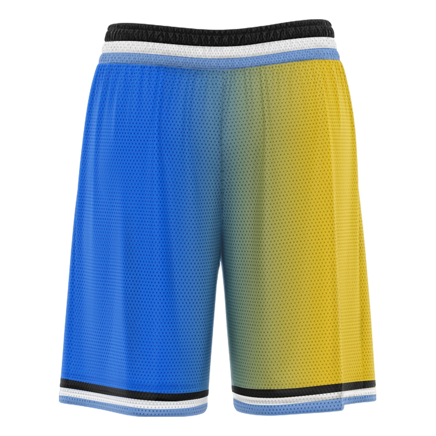 Custom Yellow Blue Gradient Fashion Basketball Shorts