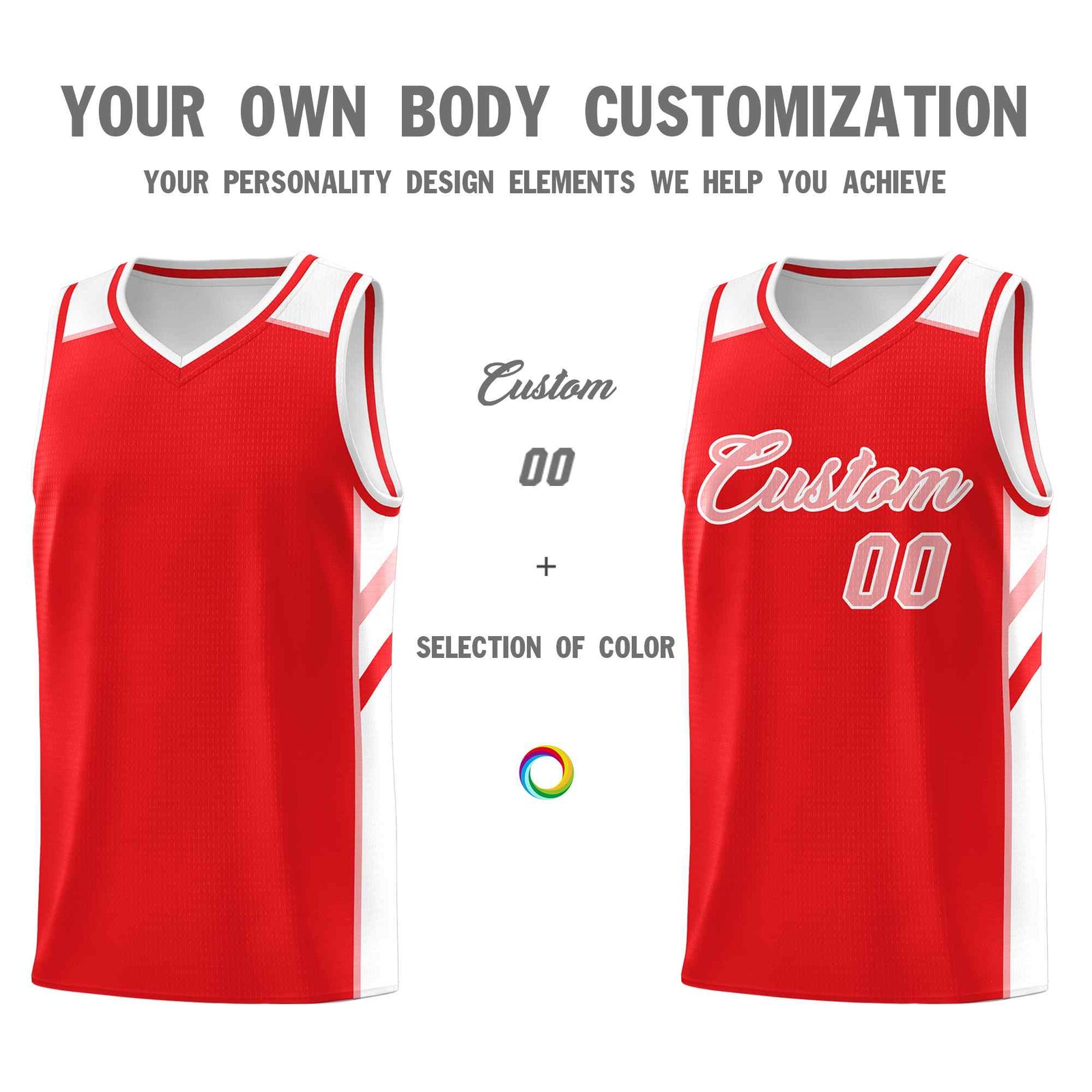 Custom Red Pink-White Classic Sets Sports Uniform Basketball Jersey