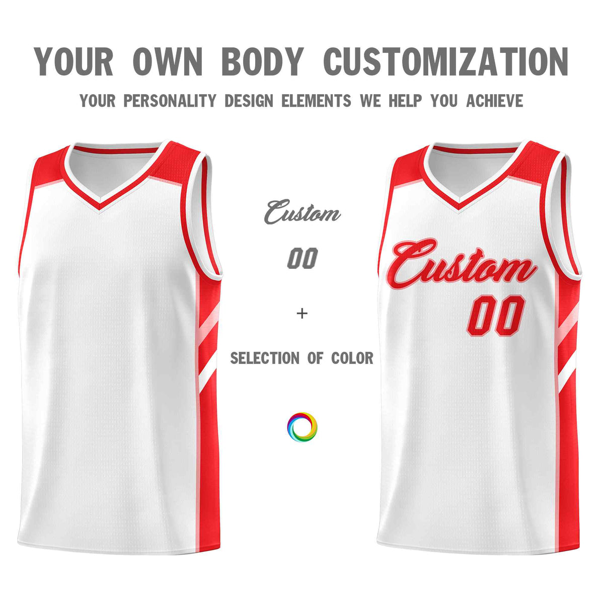 Custom White Red-Pink Classic Sets Sports Uniform Basketball Jersey