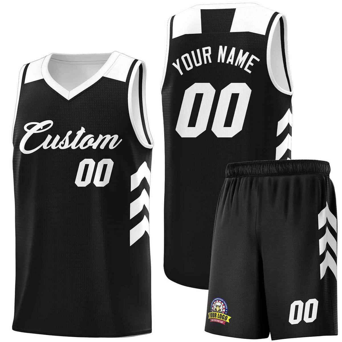 Custom Black White Classic Sets Sports Uniform Basketball Jersey