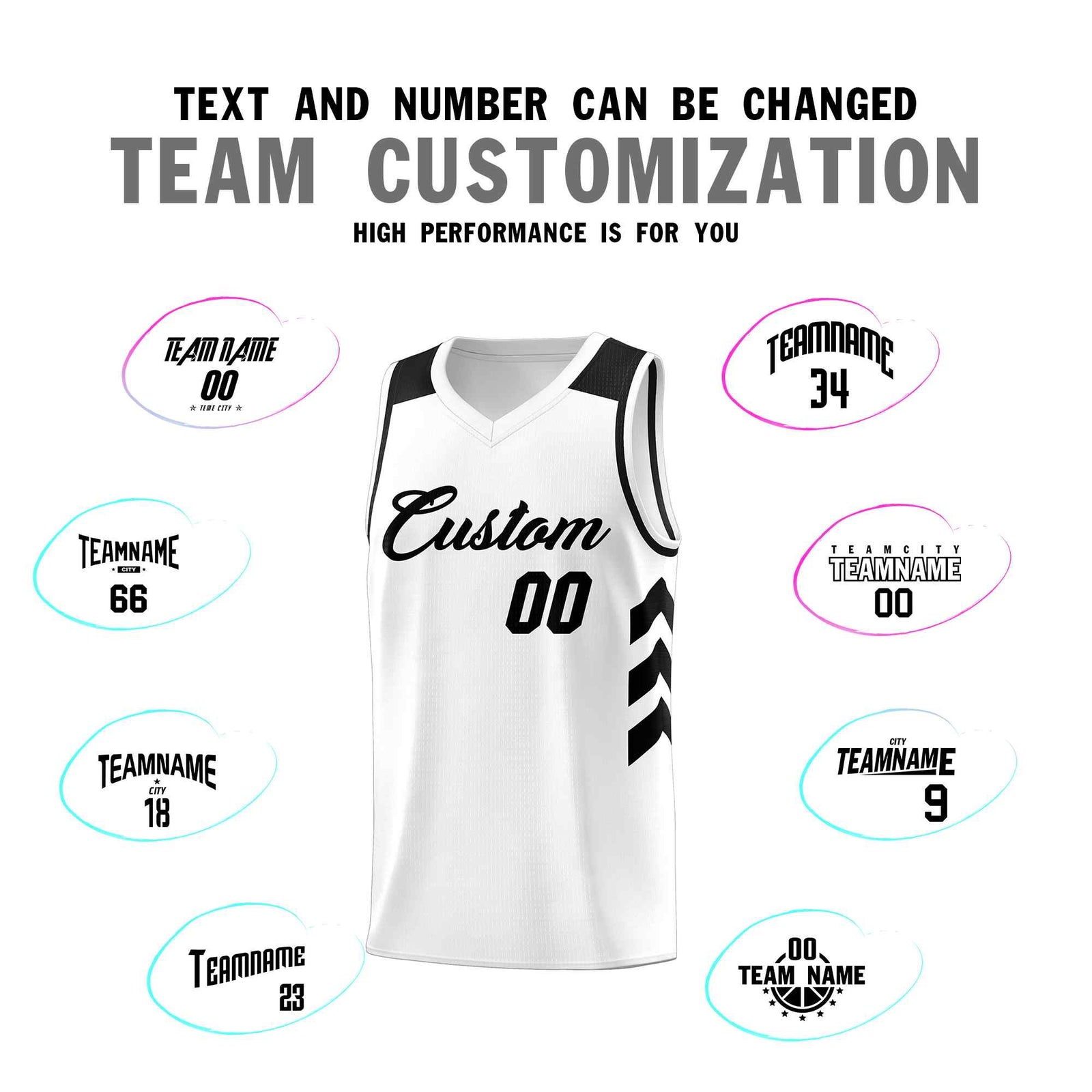 Custom White Black Classic Sets Sports Uniform Basketball Jersey