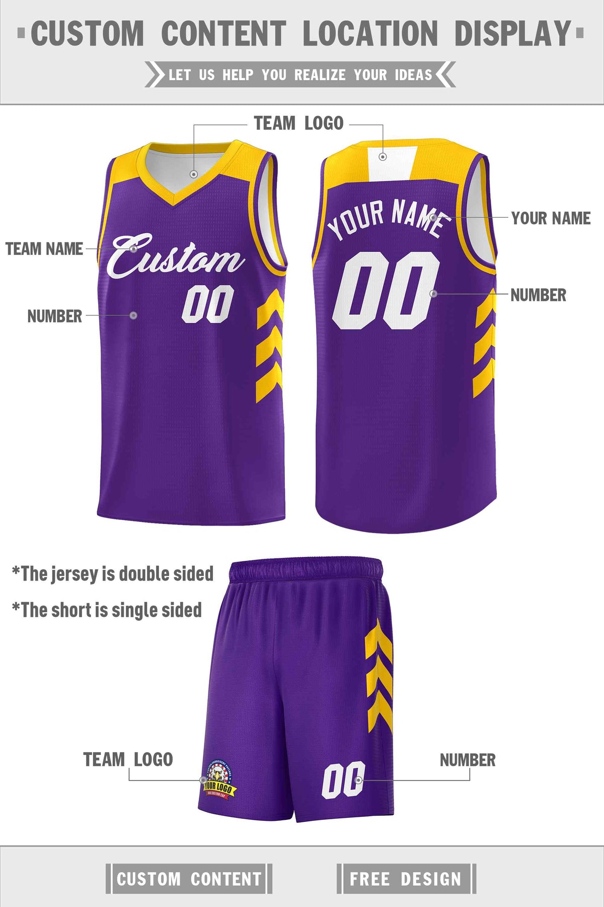 Custom Purple White Classic Sets Sports Uniform Basketball Jersey