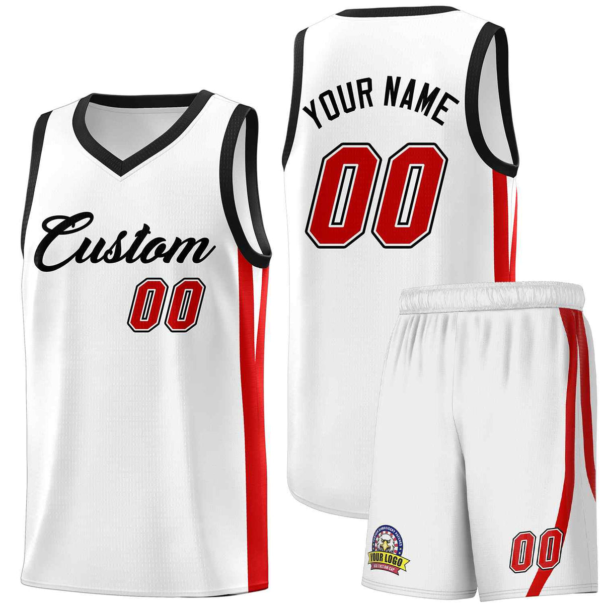 Custom White Black Classic Sets Sports Uniform Basketball Jersey