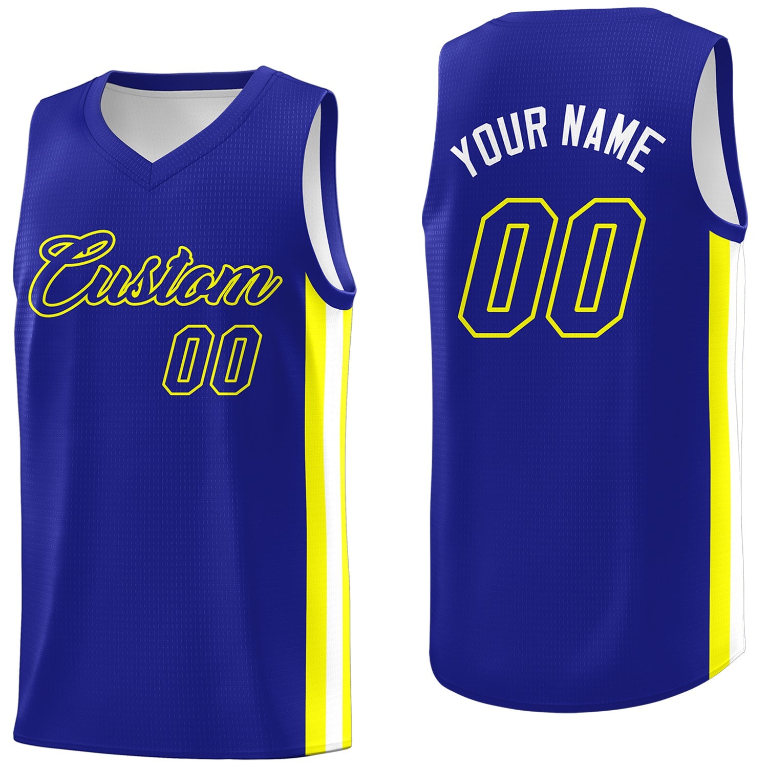 Custom Royal Yellow Classic Tops Men/Boy Athletic Basketball Jersey