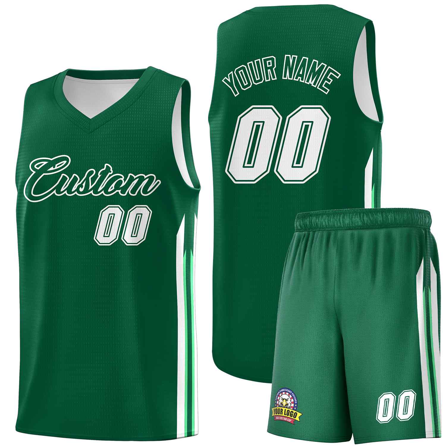 Custom Green White Classic Sets Sports Uniform Basketball Jersey