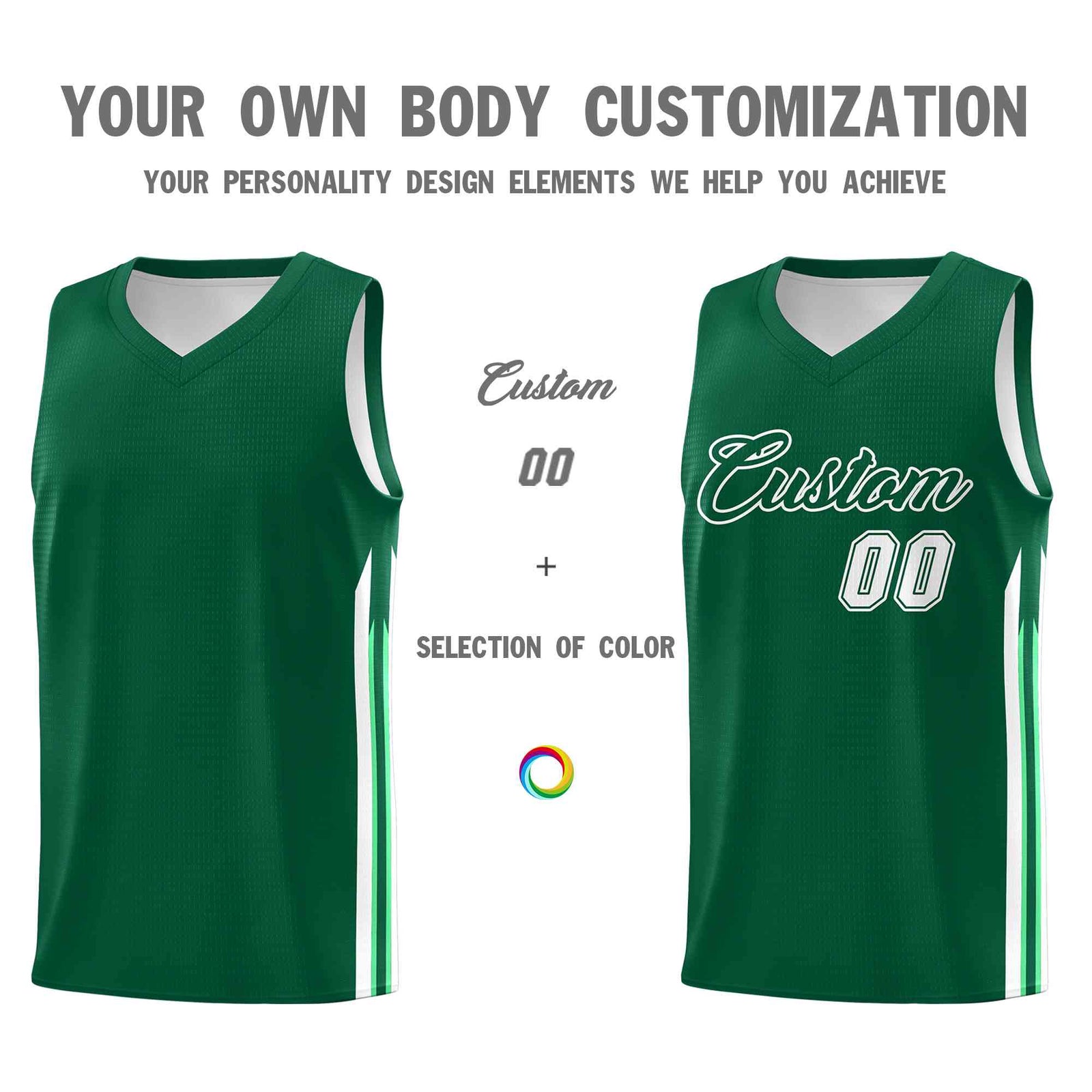 Custom Green White-Classic Tops Mesh Sport Basketball Jersey