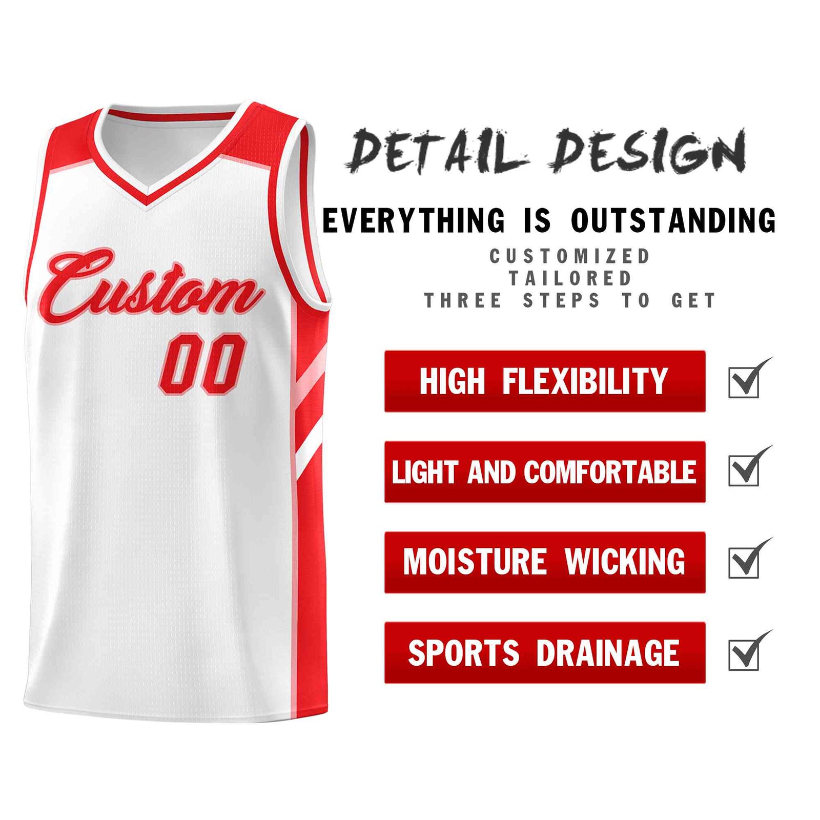 Custom White Red-Pink Classic Tops Style Mesh Sport Basketball Jersey