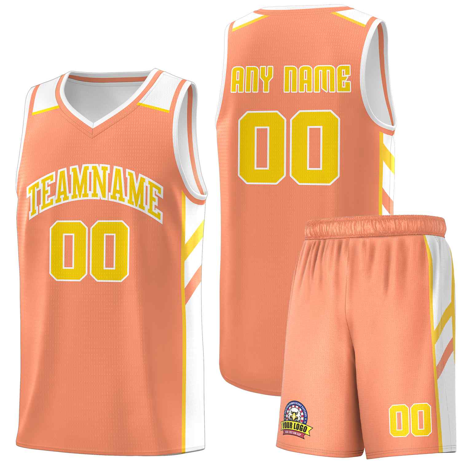 Custom Orange Yellow-White Classic Sets Sports Uniform Basketball Jersey