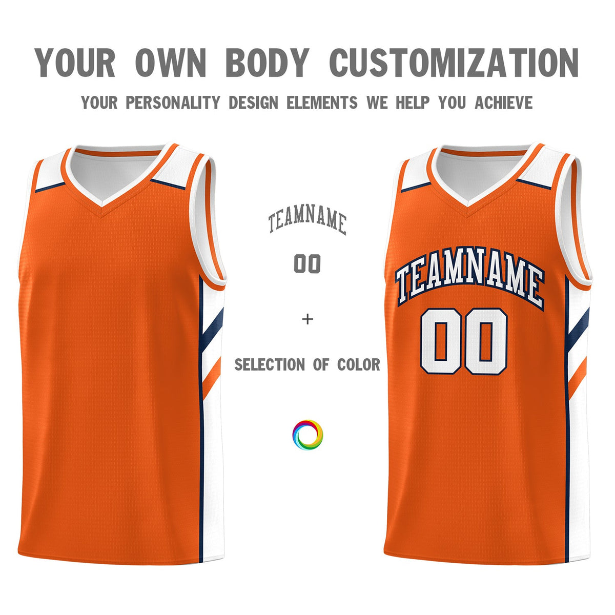 Custom Orange White Classic Tops Men/Boy Athletic Basketball Jersey
