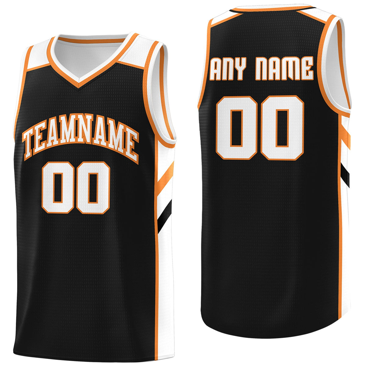 Custom Black White-Orange Classic Tops Men/Boy Athletic Basketball Jersey