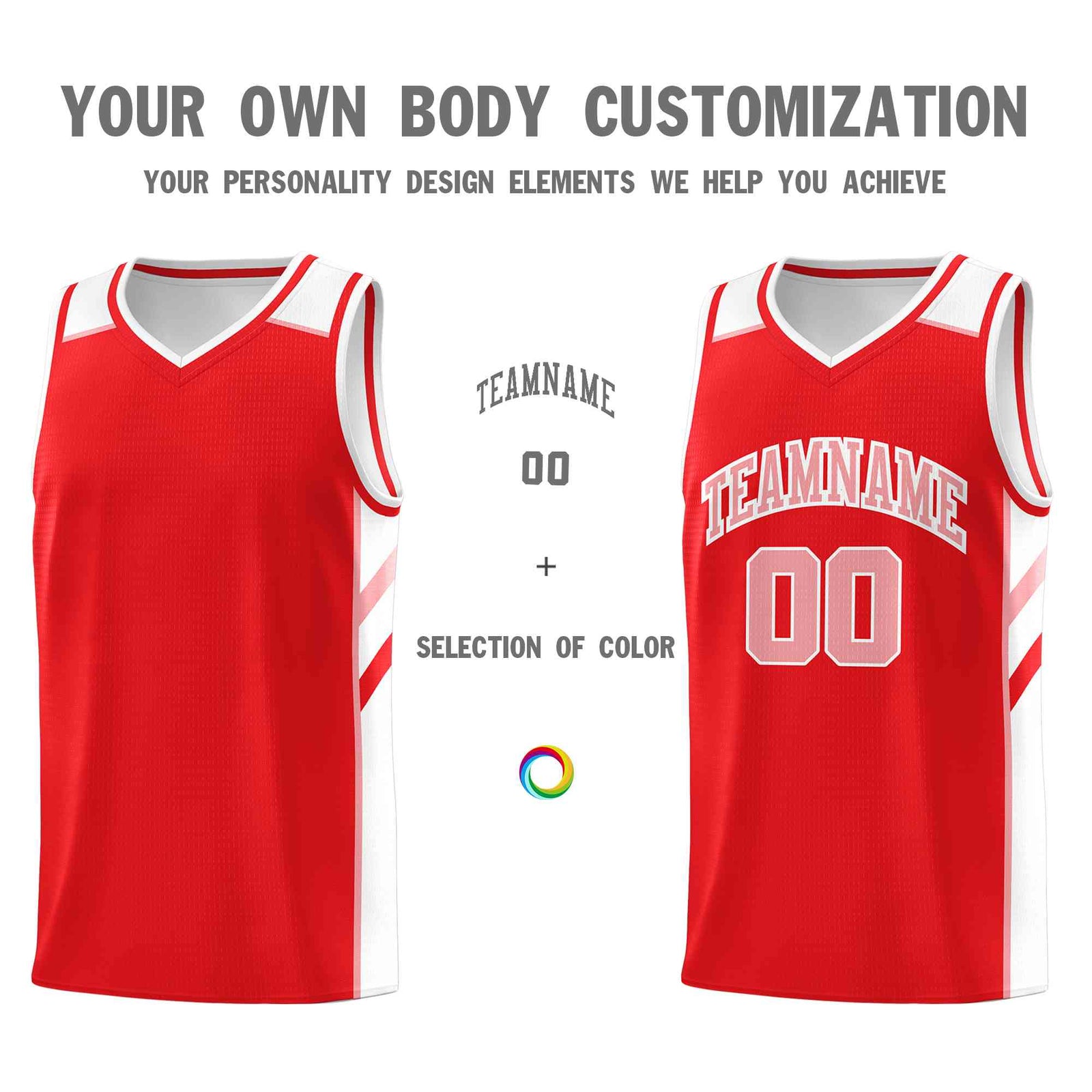 Custom Red Pink-White Classic Tops Style Mesh Sport Basketball Jersey