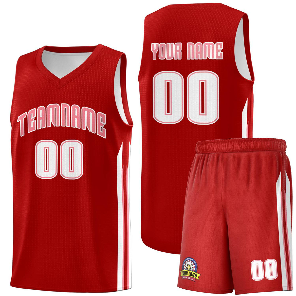Custom Red Pink-White Classic Sets Sports Uniform Basketball Jersey