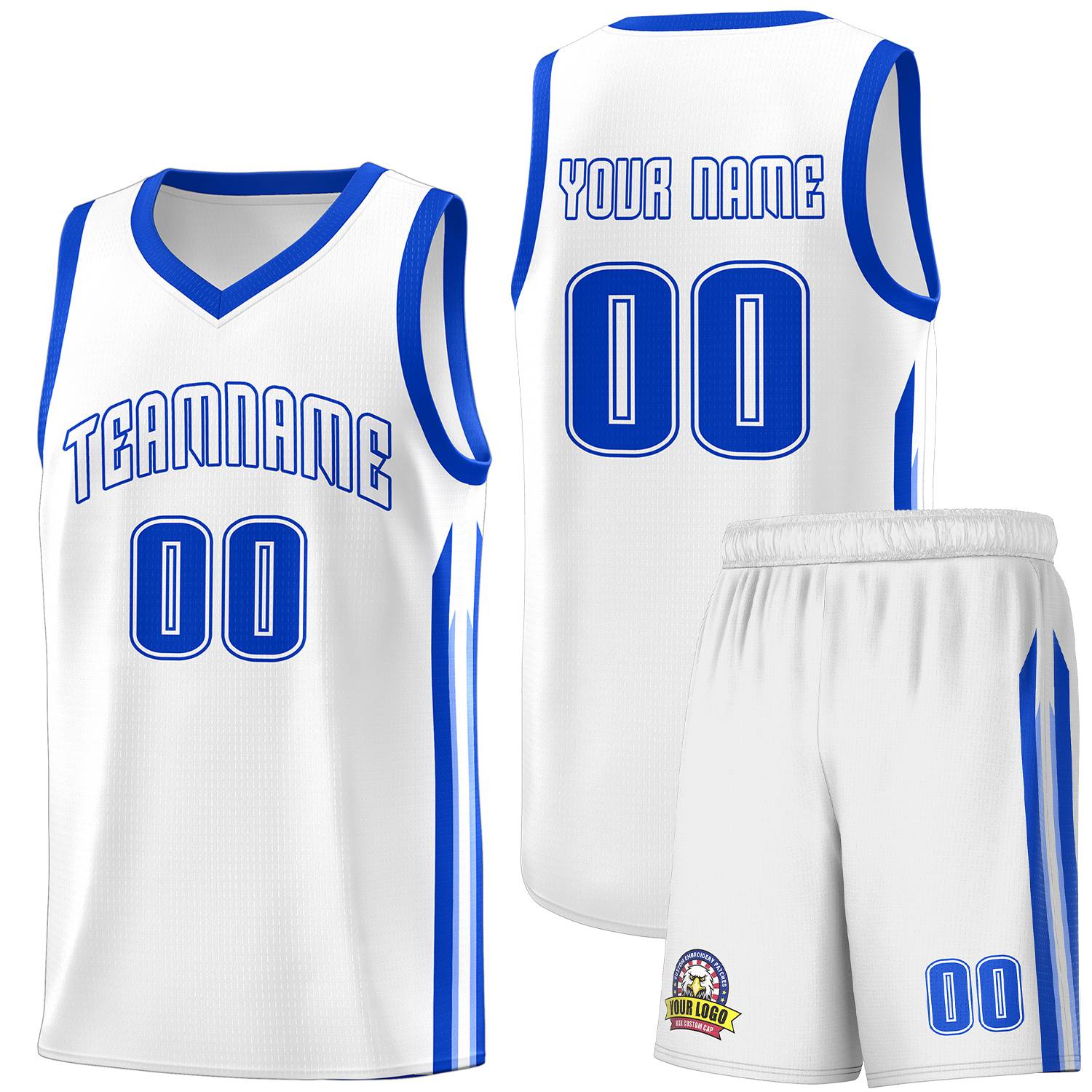 Custom White Royal Classic Sets Sports Uniform Basketball Jersey