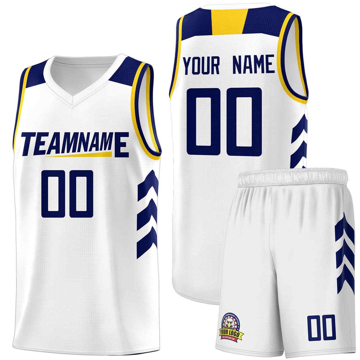 Custom White Navy Classic Sets Sports Uniform Basketball Jersey