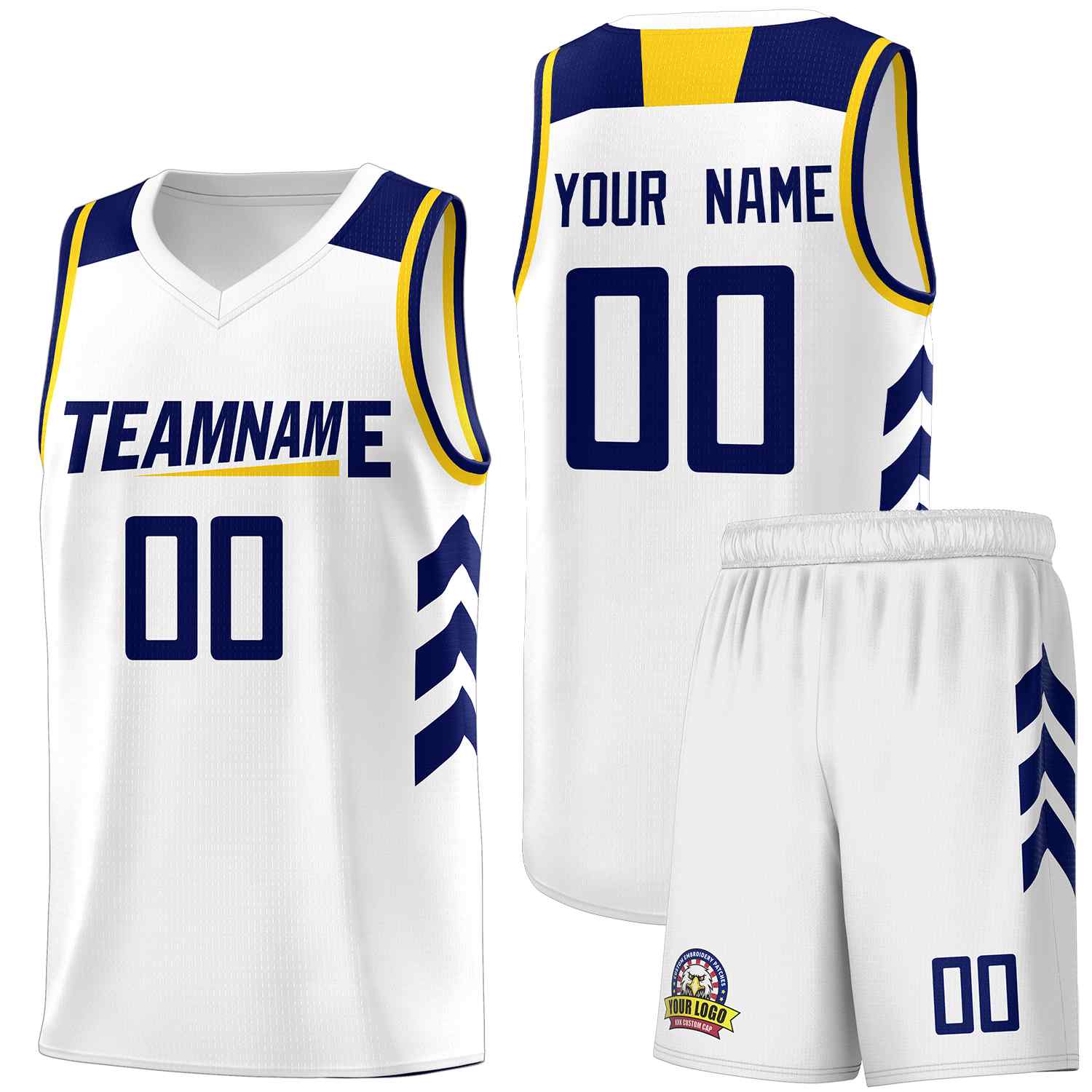 Custom White Navy Classic Sets Sports Uniform Basketball Jersey