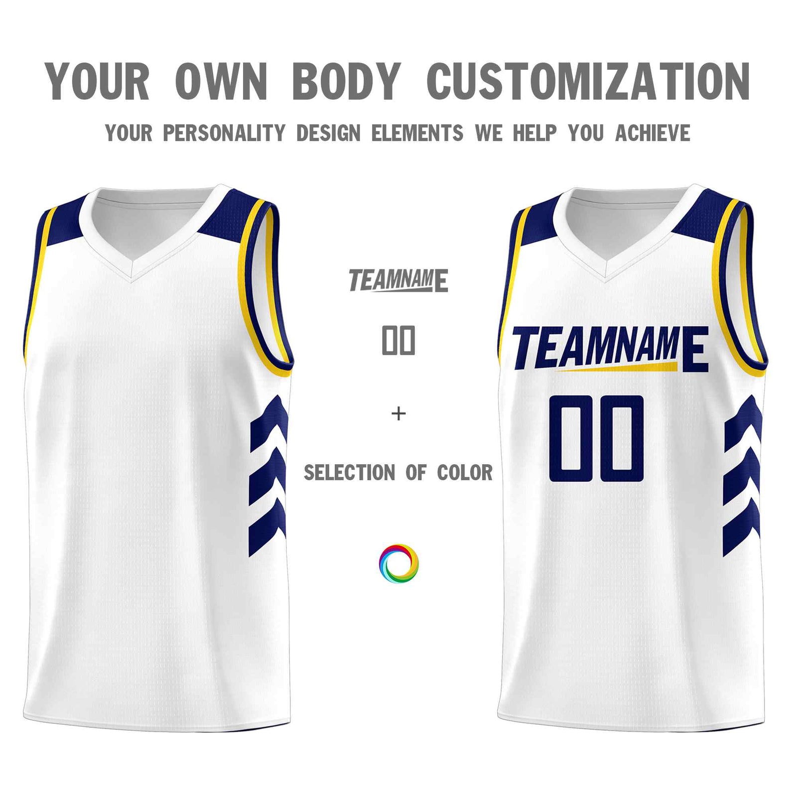 Custom White Navy Classic Sets Sports Uniform Basketball Jersey