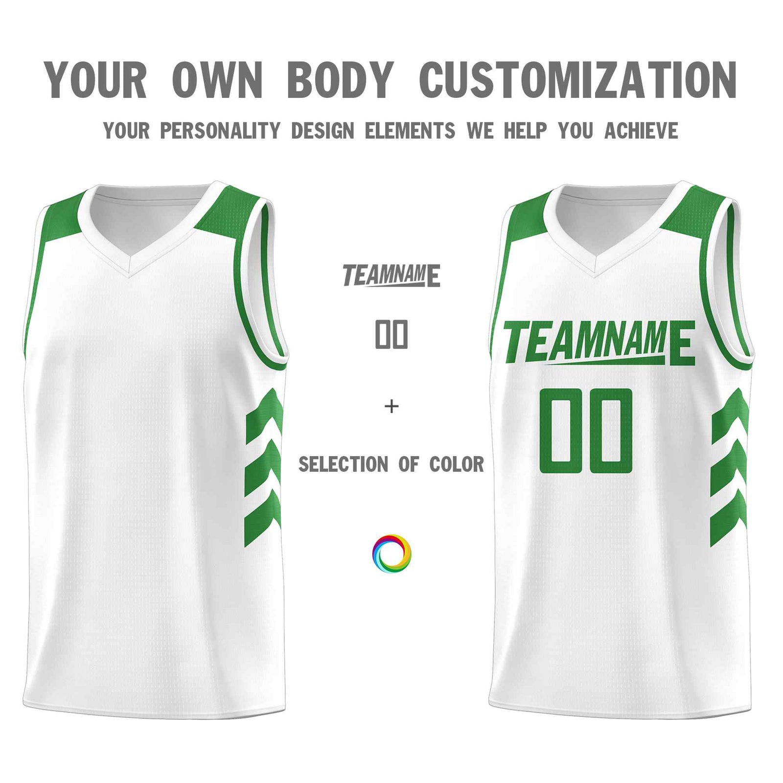 Custom White Green Classic Sets Sports Uniform Basketball Jersey