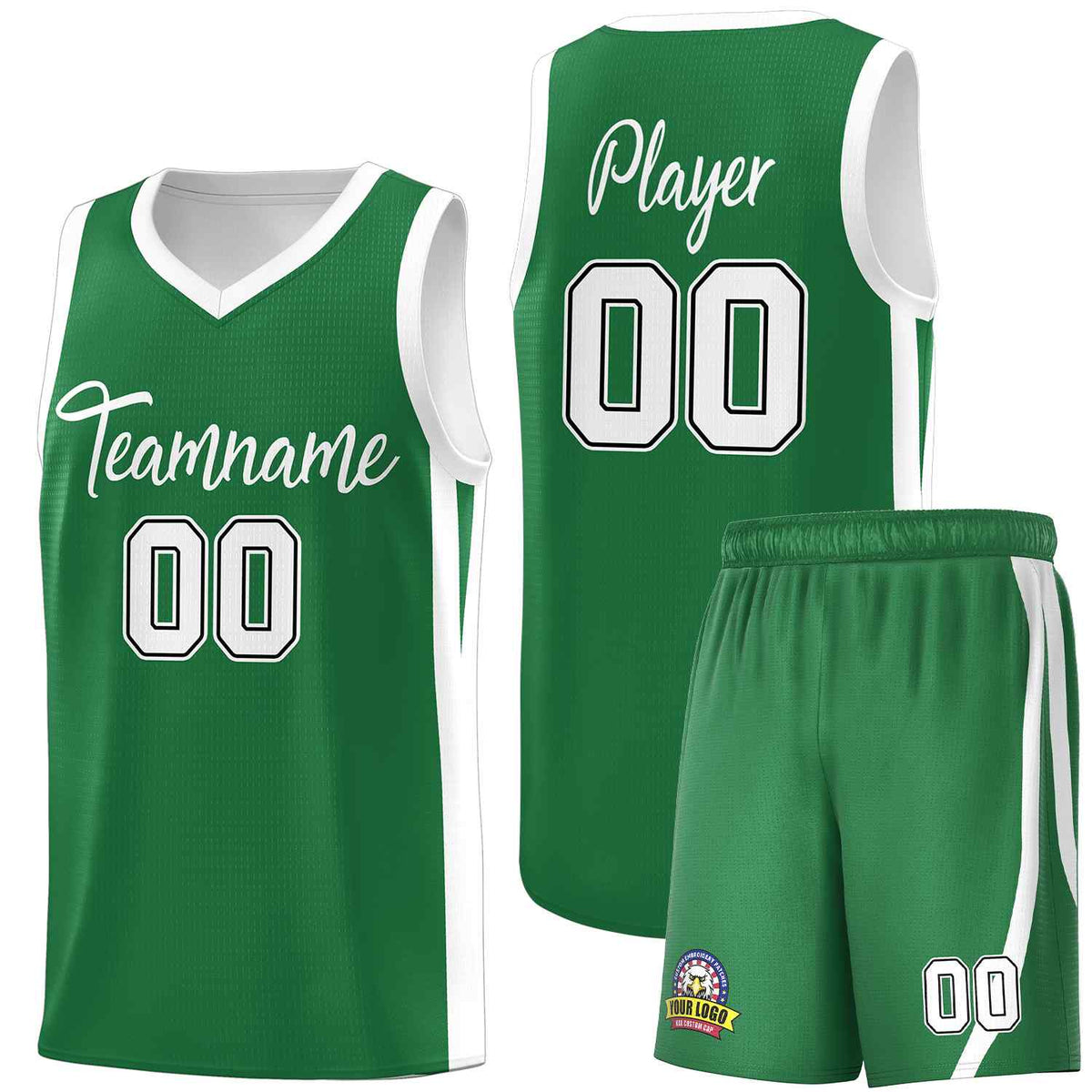 Custom Green White Classic Sets Sports Uniform Basketball Jersey