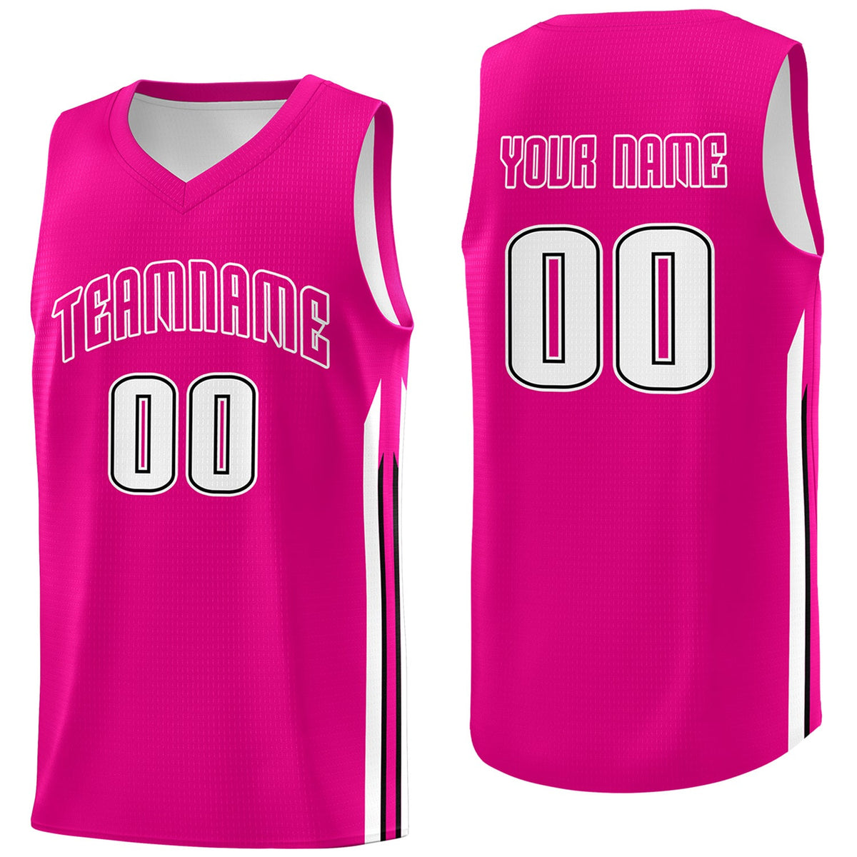 Custom Pink White Classic Tops Athletic Casual Basketball Jersey