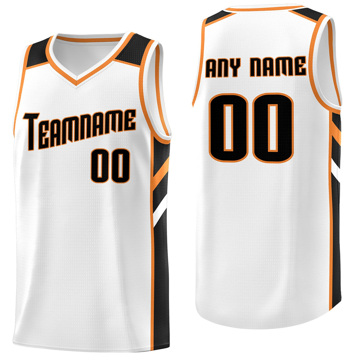 Custom White Black Orange Classic Tops Men/Boy Athletic Basketball Jersey