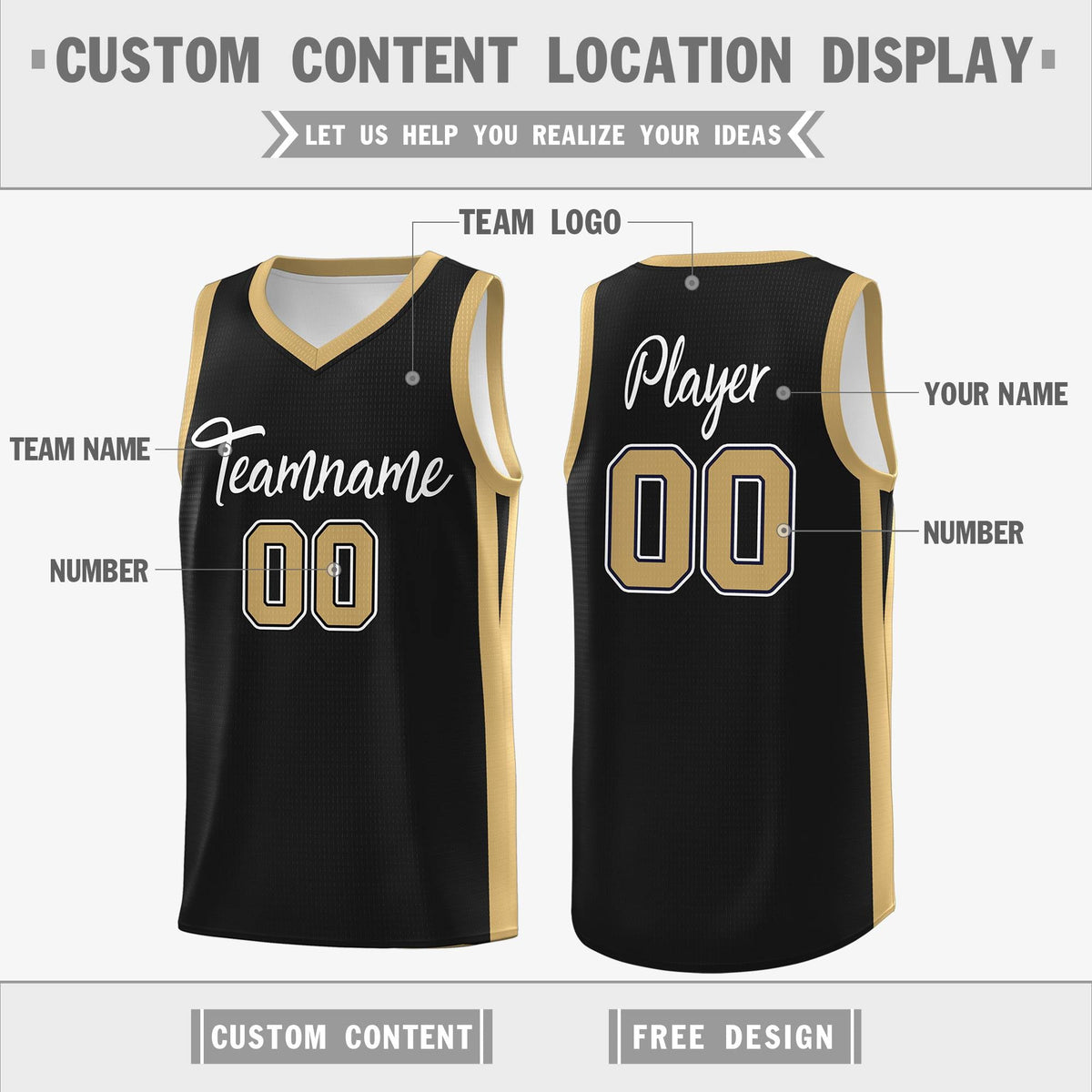Custom Black White Classic Tops Mesh Sport Basketball Jersey