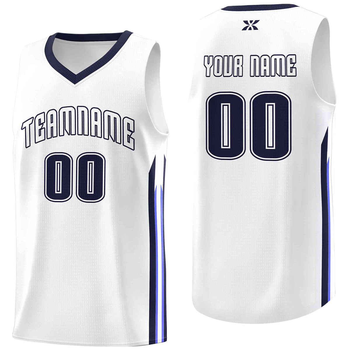 Custom White Navy-Classic Tops Mesh Sport Basketball Jersey