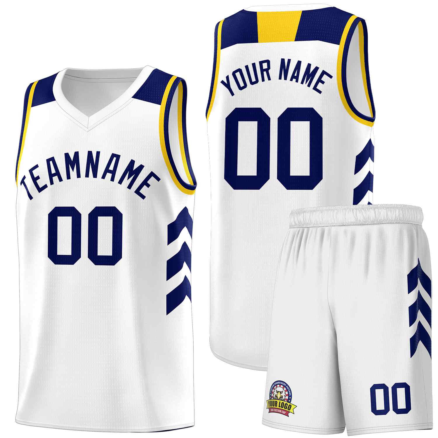 Custom White Navy Classic Sets Sports Uniform Basketball Jersey