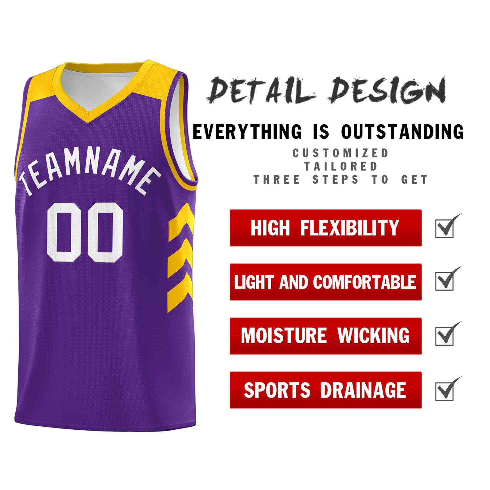 Custom Purple White Classic Sets Sports Uniform Basketball Jersey