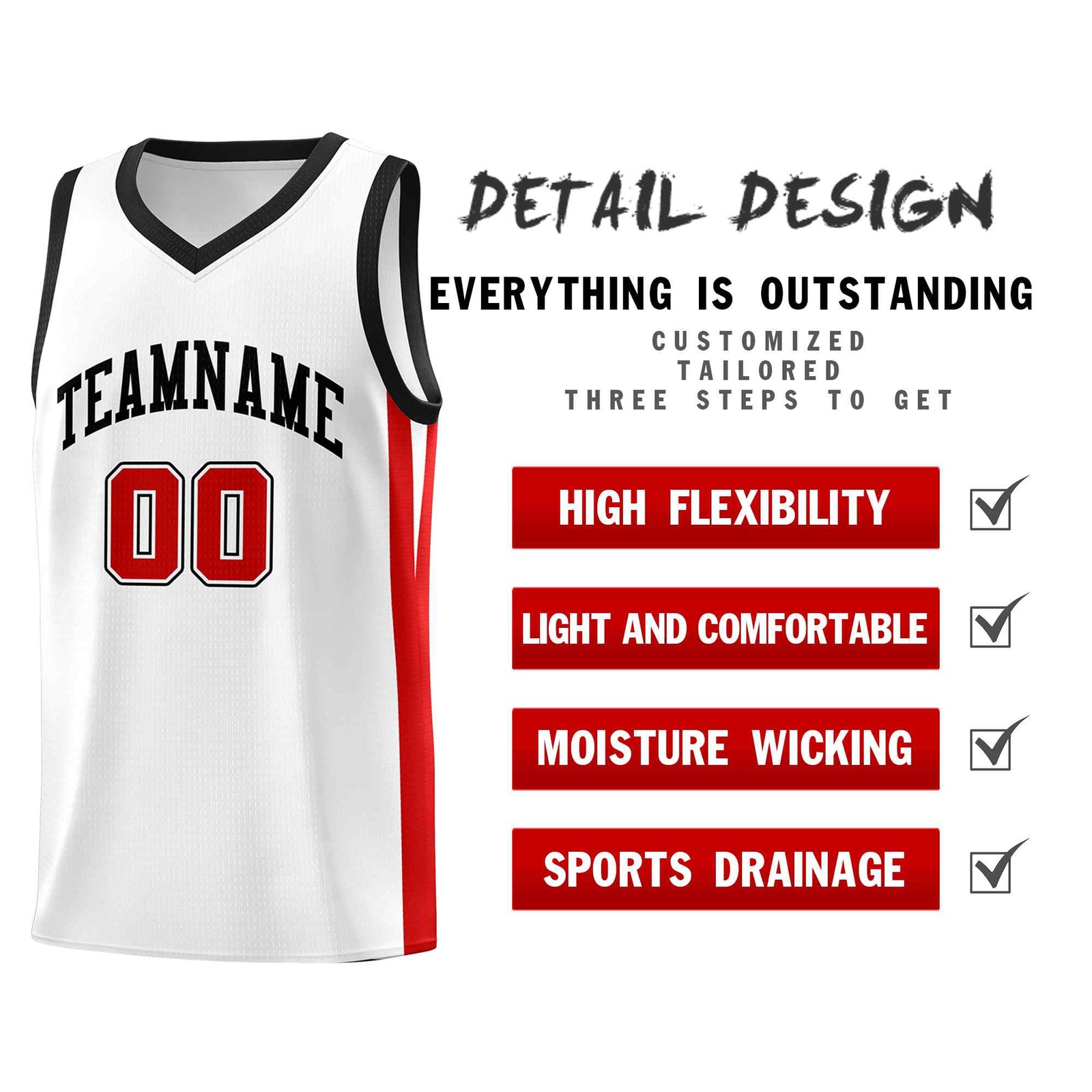 Custom White Black Classic Sets Sports Uniform Basketball Jersey