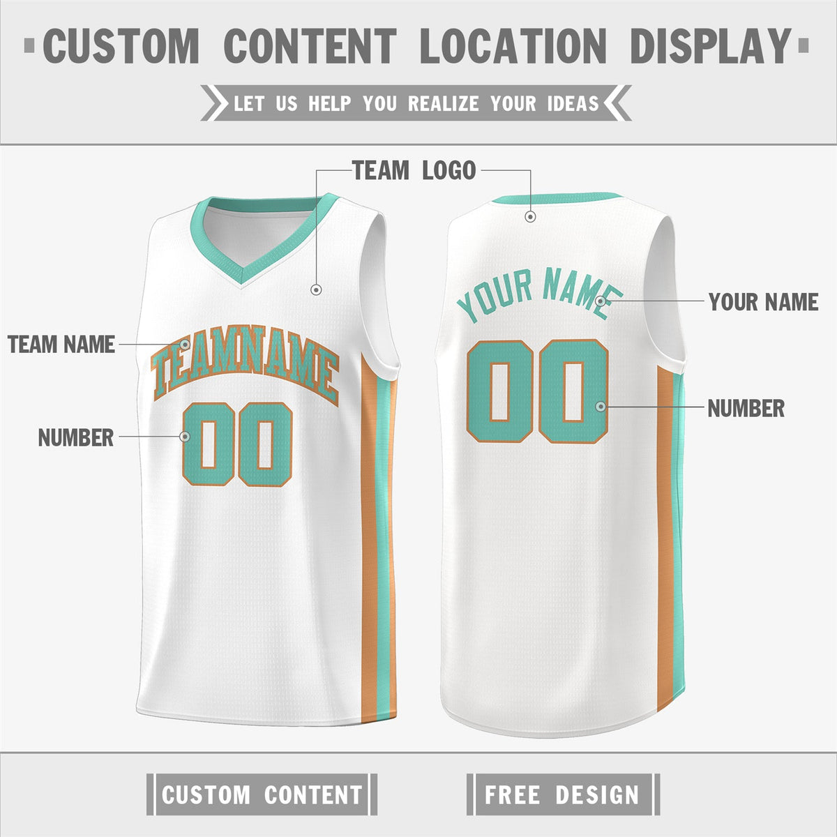 Custom White Light Green Khaki Classic Tops Athletic Casual Basketball Jersey