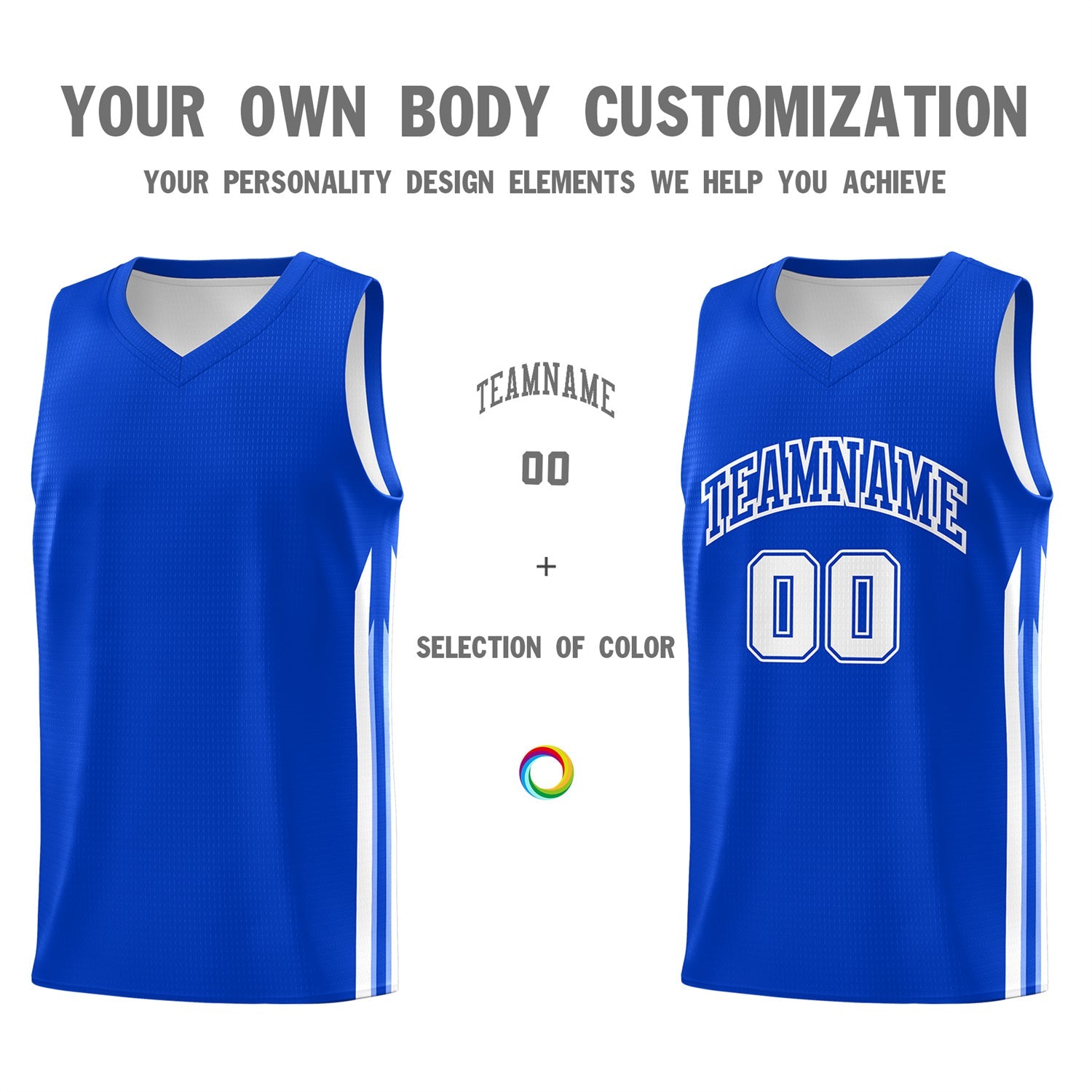 Custom Royal White Classic Tops Fashion Sportwear Basketball Jersey