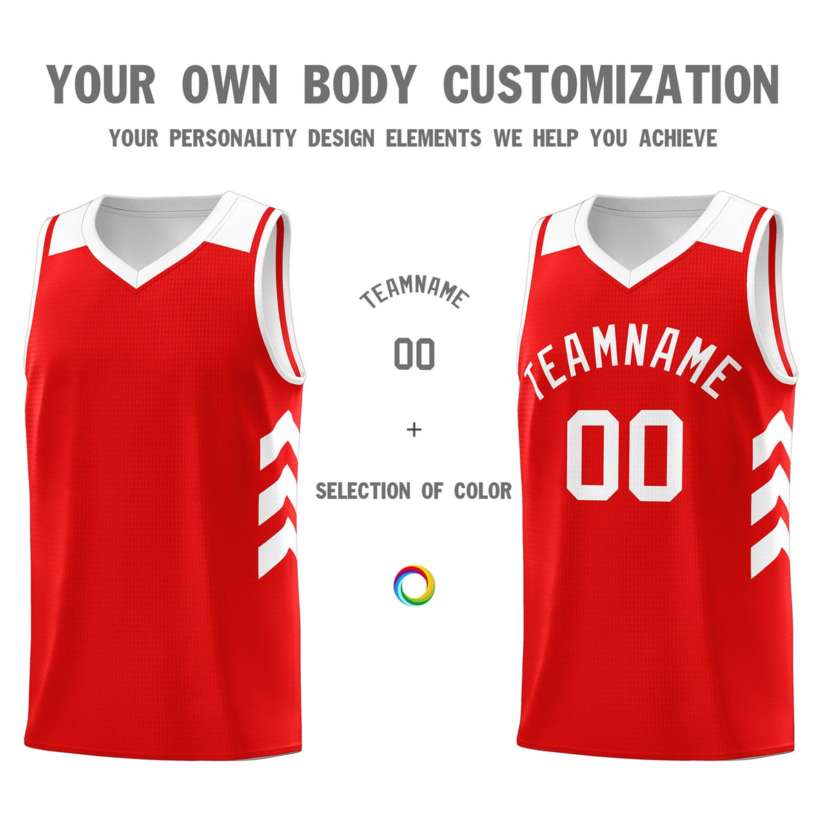 Custom Red White Classic Tops Mesh Sport Basketball Jersey
