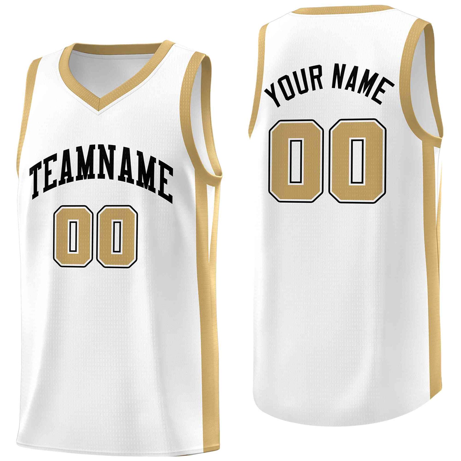 Custom White White Classic Tops Mesh Sport Basketball Jersey