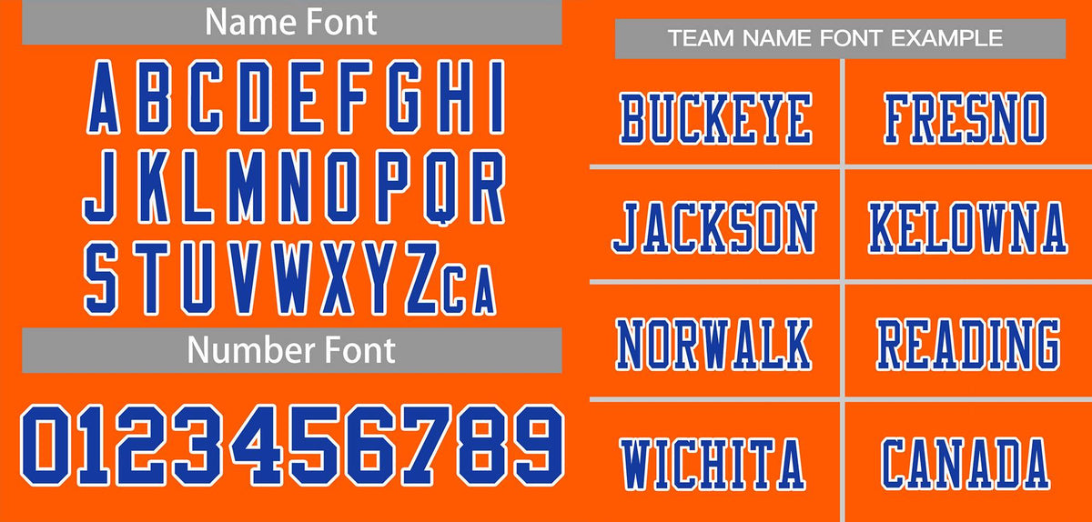 Custom Orange Royal-White Classic Style Mesh Authentic Football Jersey