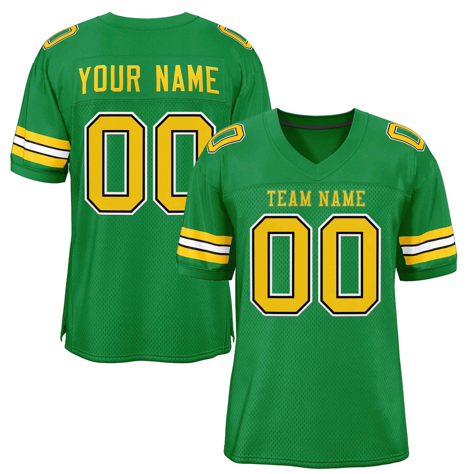 Custom Kelly Green Gold-Kelly Green Classic Style Authentic Football Jersey