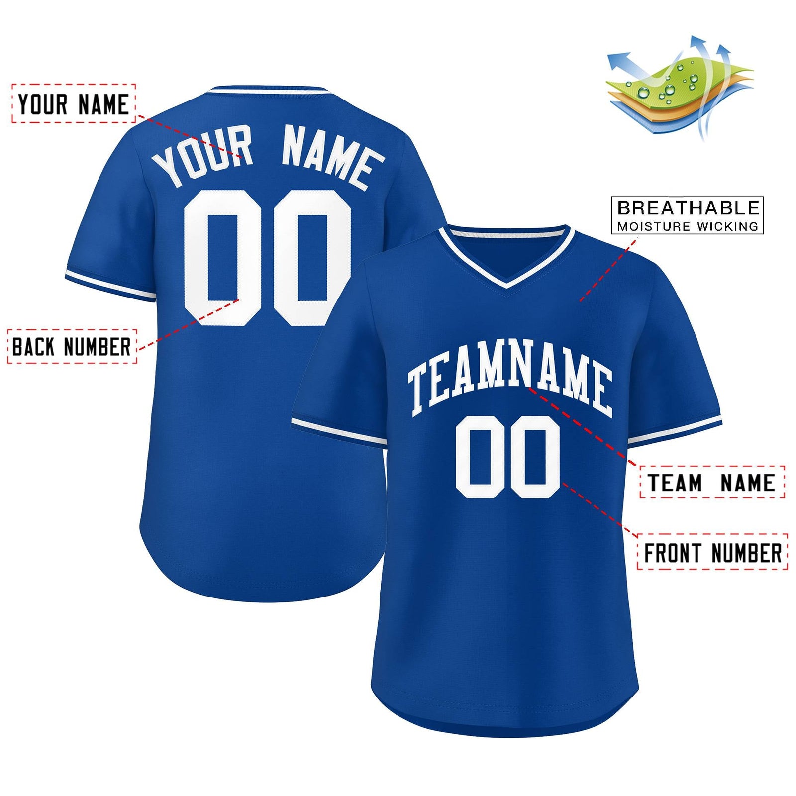 Custom Royal White-Royal Classic Style Authentic Pullover Baseball Jersey