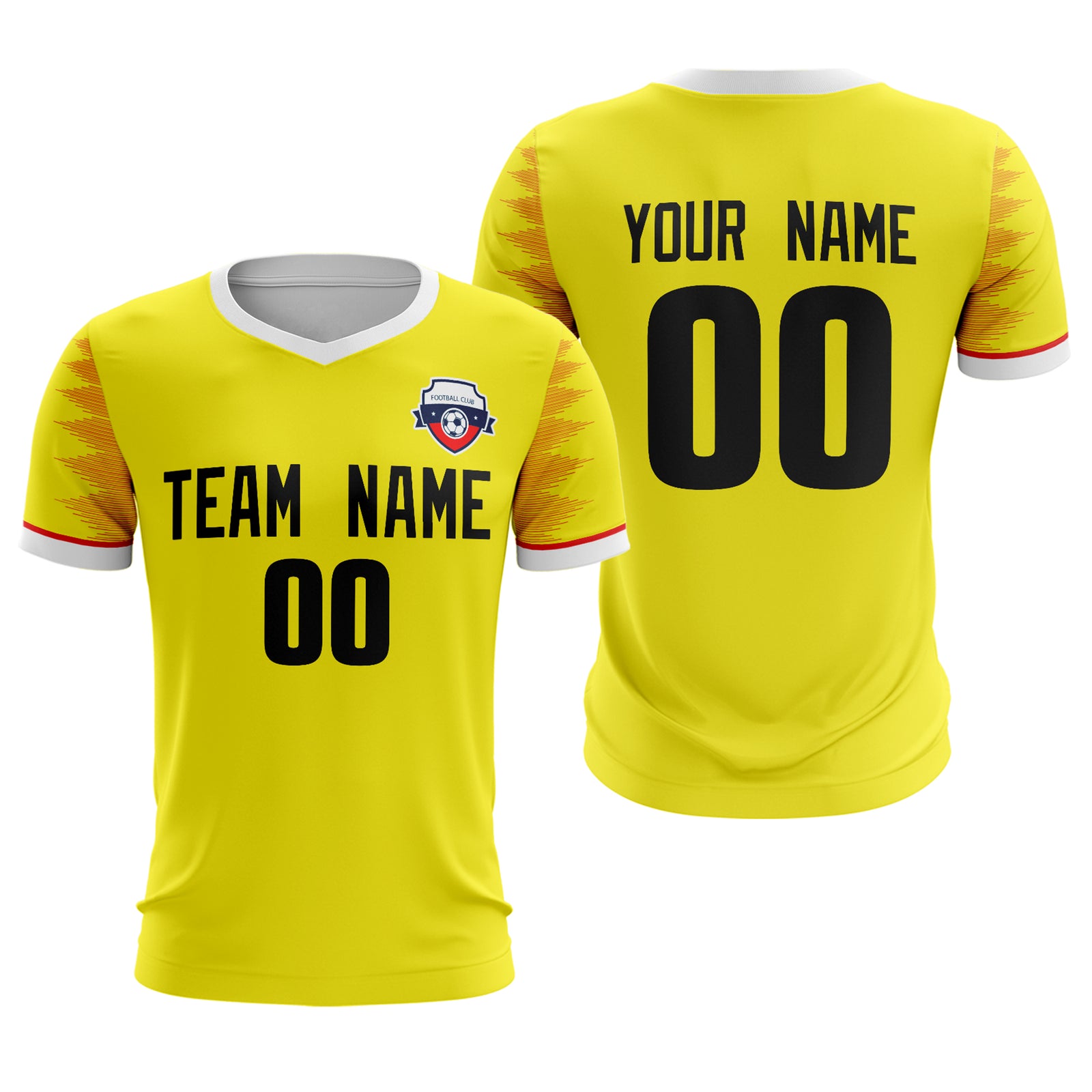 Custom Yellow Black Sport Soccer Tops Jersey