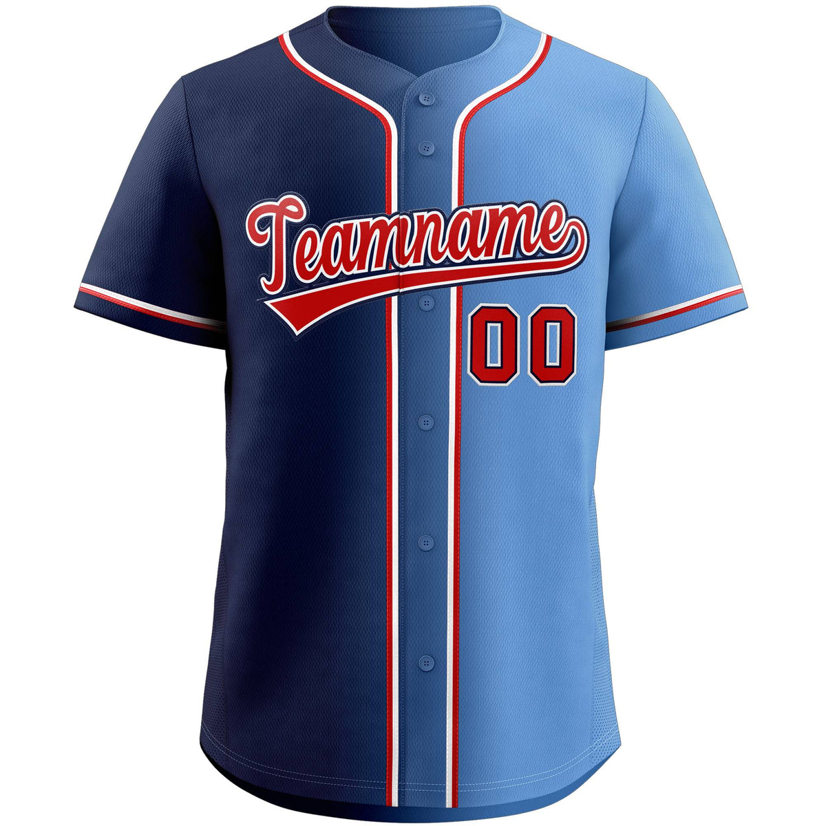 Custom Navy Red-Black Gradient Fashion Authentic Baseball Jersey