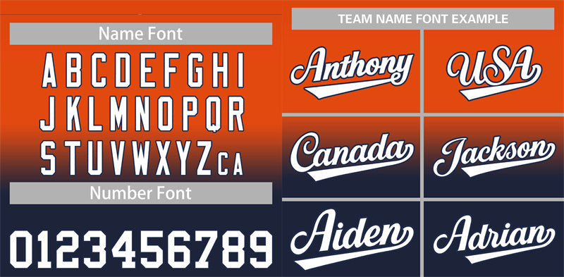 Custom Orange Navy Gradient Fashion Authentic Baseball Jersey